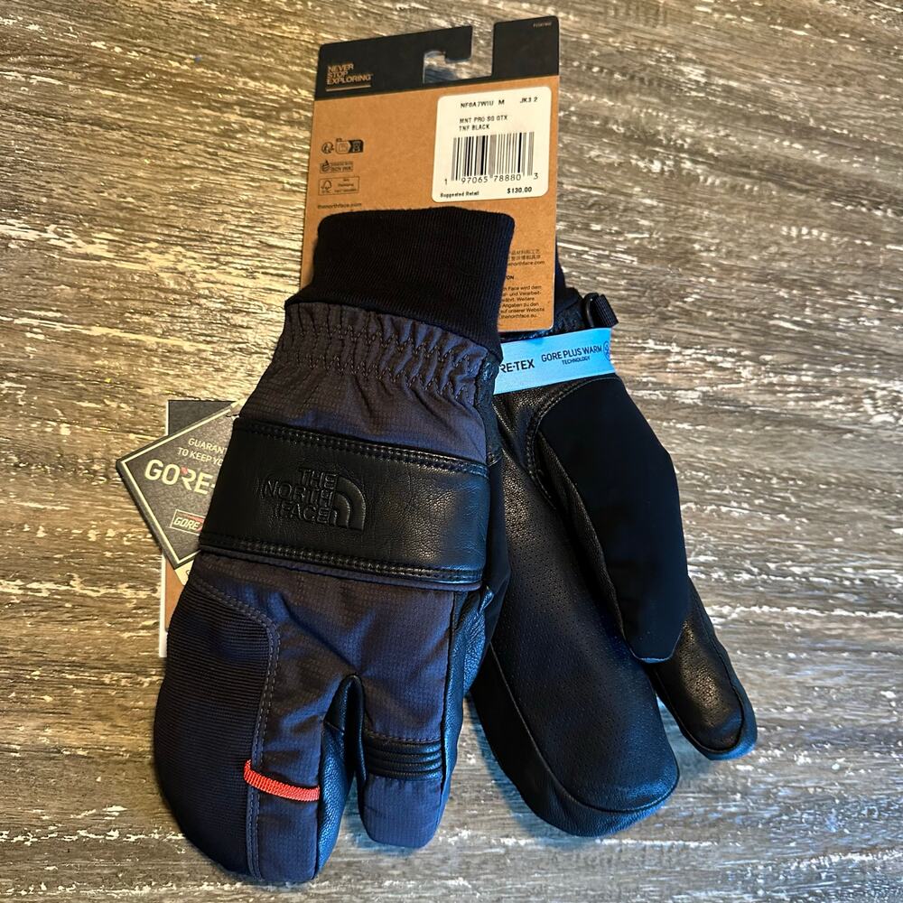 The North Face Montana Pro SG GTX Trigger Mitt Mitten Gore-Tex Mens Black Medium - Picture 3 of 4